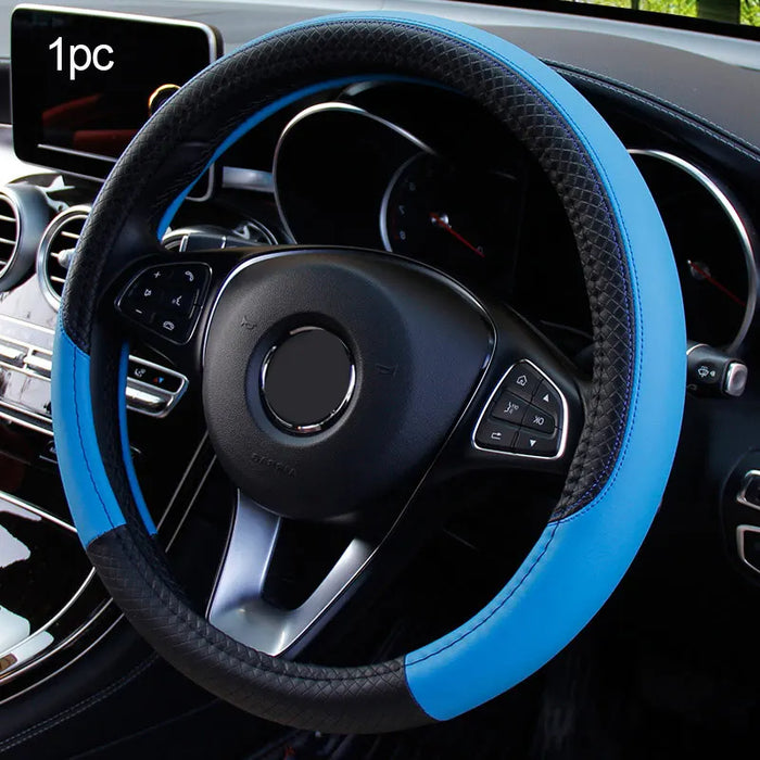 SEAMETAL Leather Steering Wheel Cover