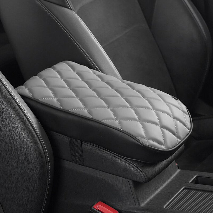 Rhombus Leather Car Armrest Pad