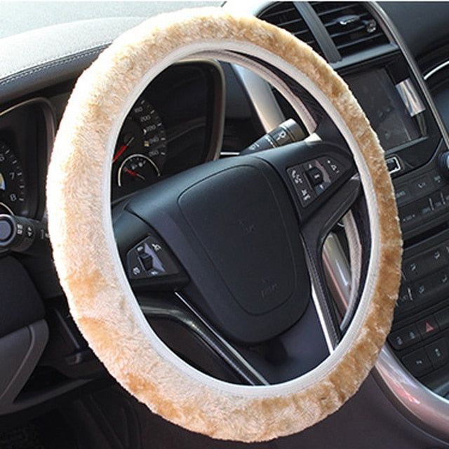 Plush Rhinestone Steering Wheel Cover