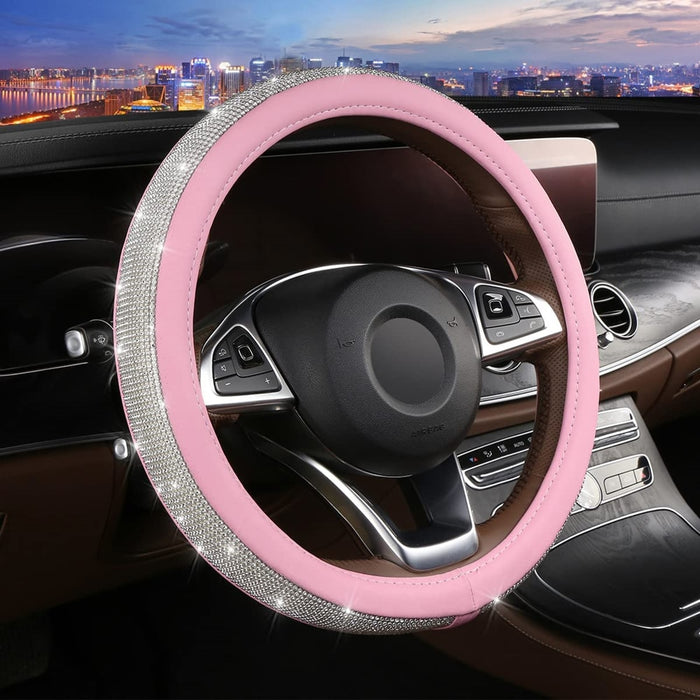 PU Leather Bling Steering Wheel Cover