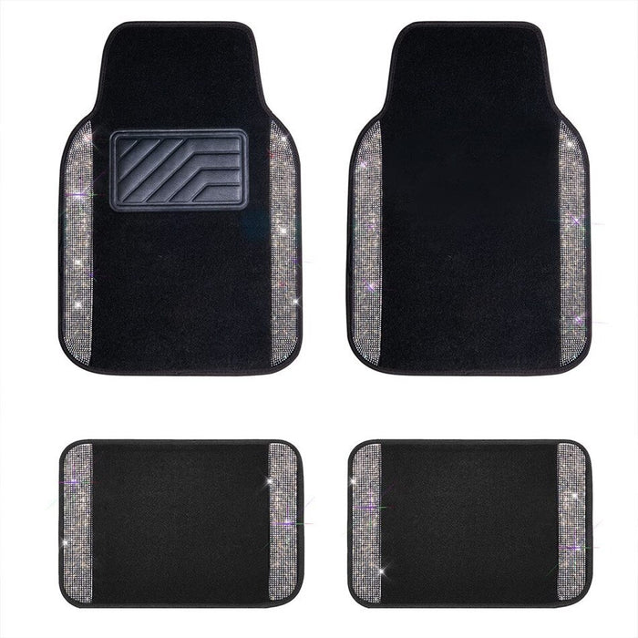 KAYSHION Plush Bling Car Floor Mat Set