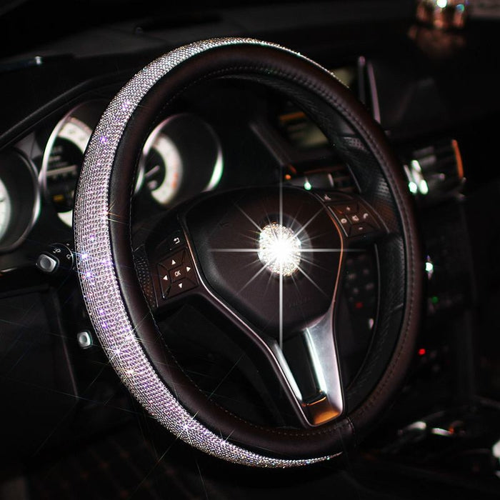 PU Leather Bling Steering Wheel Cover