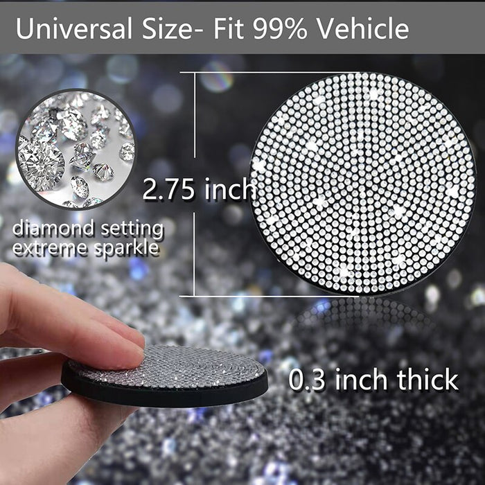 Rhinestone Sparkle Car Cup Holder Mat