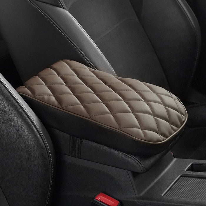 Rhombus Leather Car Armrest Pad